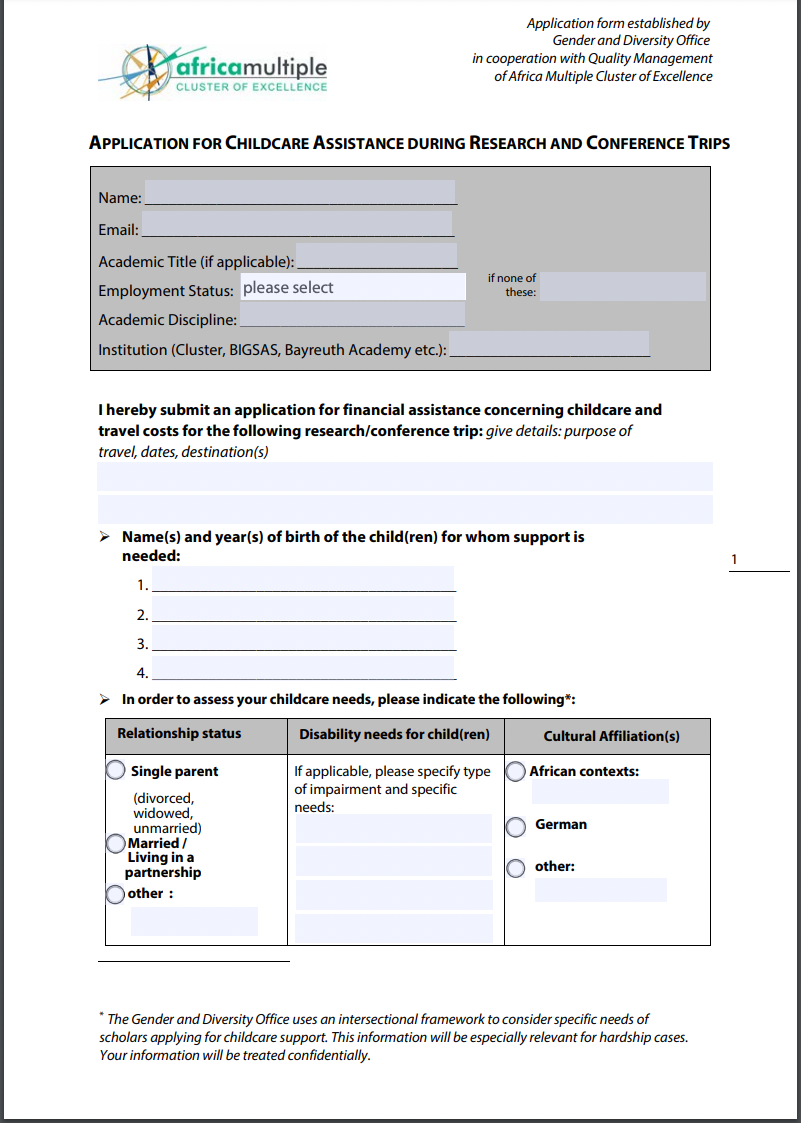 children application form research trip